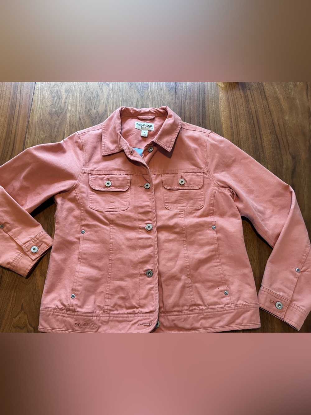 Dri Duck For Her Briar Canvas Barn Utility Coat Jacket in EUC, Sz M Cantaloupe